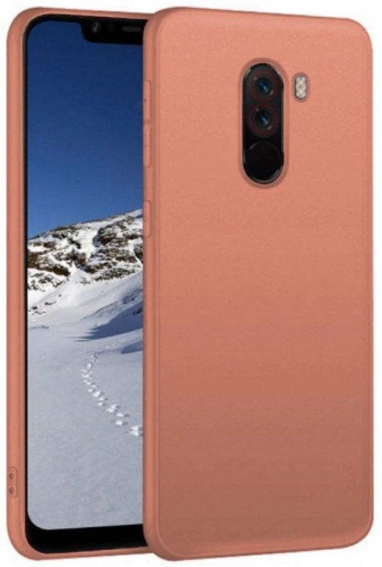 Xiaomi Pocophone F1 Kılıf İnce Soft Mat Renkli Esnek Silikon Kapak - Rose Gold