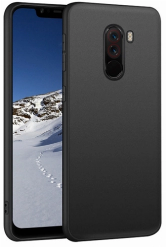 Xiaomi Pocophone F1 Kılıf İnce Soft Mat Renkli Esnek Silikon Kapak - Siyah