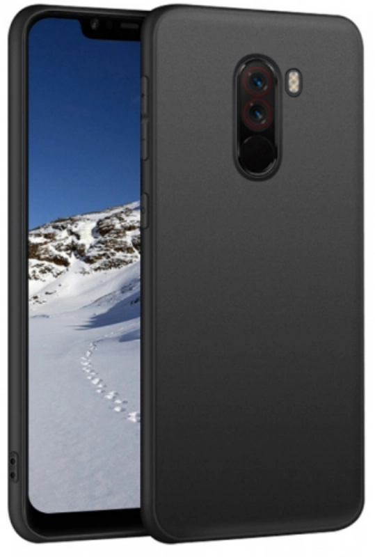 Xiaomi Pocophone F1 Kılıf İnce Soft Mat Renkli Esnek Silikon Kapak - Siyah