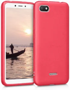 Xiaomi Redmi 6A Kılıf İnce Mat Esnek Silikon - Kırmızı