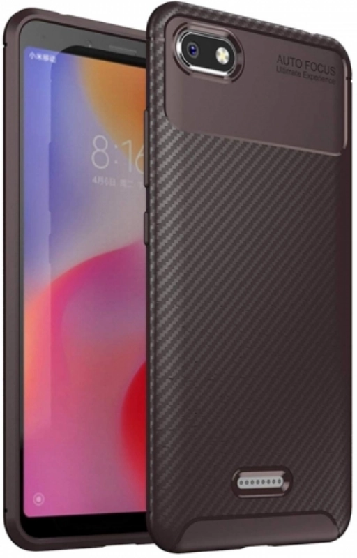 Xiaomi Redmi 6A Kılıf Silikon Parmak İzi Bırakmayan Karbon Soft Negro Kapak - Kahve