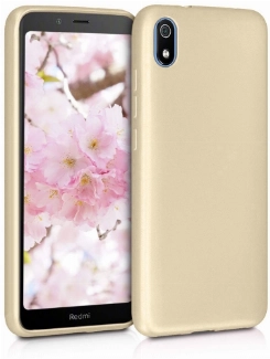 Xiaomi Redmi 7A Kılıf İnce Soft Mat Renkli Esnek Silikon Kapak - Gold