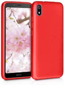 Xiaomi Redmi 7A Kılıf İnce Mat Esnek Silikon - Kırmızı