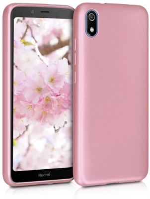 Xiaomi Redmi 7A Kılıf İnce Soft Mat Renkli Esnek Silikon Kapak - Rose Gold