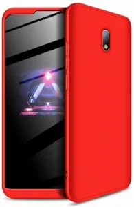 Xiaomi Redmi 8A Kılıf 3 Parçalı 360 Tam Korumalı Rubber AYS Kapak  - Kırmızı