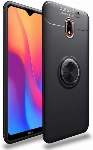 Xiaomi Redmi 8A Kılıf Renkli Silikon Yüzüklü Standlı Auto Focus Ravel Kapak - Siyah