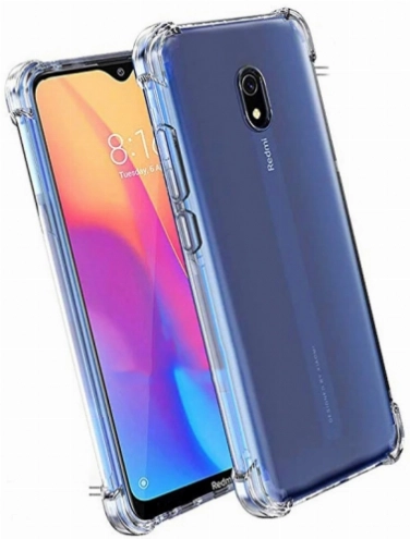 Xiaomi Redmi 8A Kılıf Silikon Köşe Korumalı Airbag Darbe Emici Kapak - Şeffaf