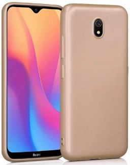 Xiaomi Redmi 8A Kılıf İnce Soft Mat Renkli Esnek Silikon Kapak - Gold