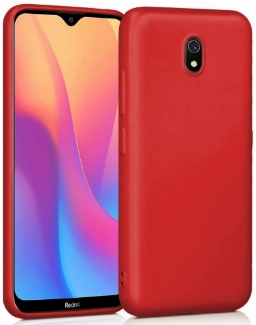 Xiaomi Redmi 8A Kılıf İnce Soft Mat Renkli Esnek Silikon Kapak - Kırmızı