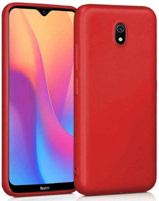 Xiaomi Redmi 8A Kılıf İnce Soft Mat Renkli Esnek Silikon Kapak - Kırmızı