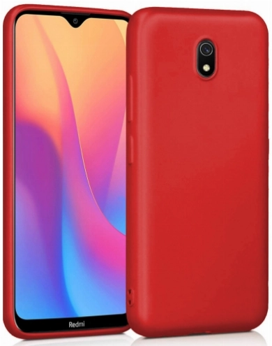 Xiaomi Redmi 8A Kılıf İnce Soft Mat Renkli Esnek Silikon Kapak - Kırmızı