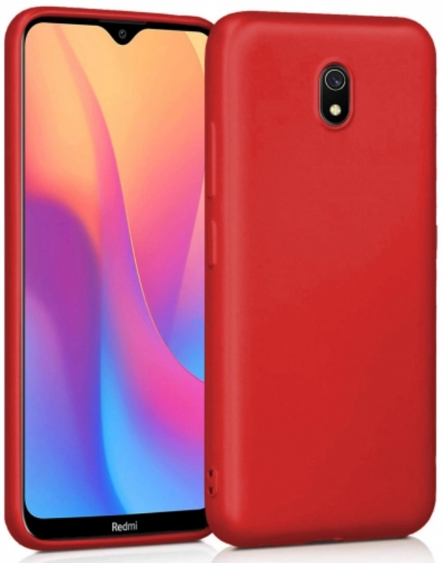 Xiaomi Redmi 8A Kılıf İnce Soft Mat Renkli Esnek Silikon Kapak - Kırmızı