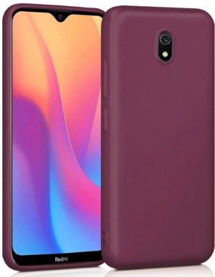 Xiaomi Redmi 8A Kılıf İnce Soft Mat Renkli Esnek Silikon Kapak - Mürdüm