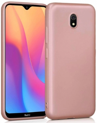 Xiaomi Redmi 8A Kılıf İnce Soft Mat Renkli Esnek Silikon Kapak - Rose Gold