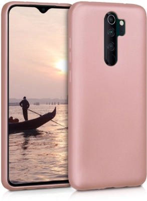 Xiaomi Redmi 9 Kılıf İnce Soft Mat Renkli Esnek Silikon Kapak - Rose Gold