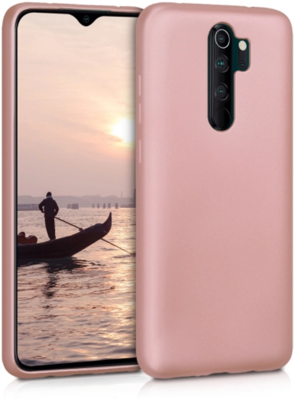 Xiaomi Redmi 9 Kılıf İnce Soft Mat Renkli Esnek Silikon Kapak - Rose Gold