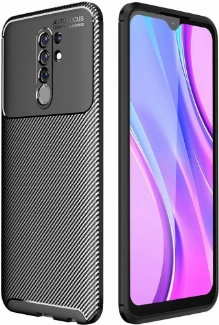 Xiaomi Redmi 9 Kılıf Silikon Parmak İzi Bırakmayan Karbon Soft Negro Kapak - Siyah