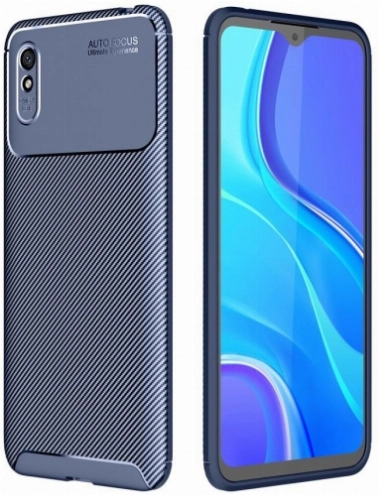 Xiaomi Redmi 9A Kılıf Silikon Parmak İzi Bırakmayan Karbon Soft Negro Kapak - Lacivert