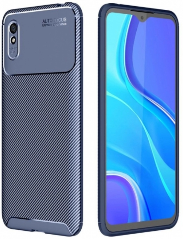 Xiaomi Redmi 9A Kılıf Silikon Parmak İzi Bırakmayan Karbon Soft Negro Kapak - Lacivert