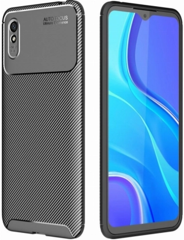 Xiaomi Redmi 9A Kılıf Silikon Parmak İzi Bırakmayan Karbon Soft Negro Kapak - Siyah