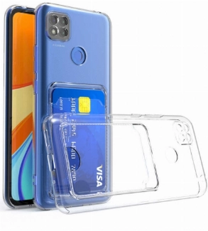 Xiaomi Redmi 9C Kılıf Kartlıklı Şeffaf Esnek Silikon Kamera Korumalı