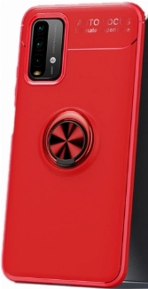 Xiaomi Redmi 9T Kılıf Renkli Silikon Yüzüklü Standlı Auto Focus Ravel Kapak - Kırmızı