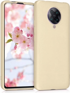 Xiaomi Redmi K30 Pro Kılıf İnce Soft Mat Renkli Esnek Silikon Kapak - Gold