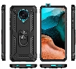 Xiaomi Redmi K30 Pro Kılıf Silikon Zırhlı Standlı Yüzüklü Mıknatıslı Tank Kapak - Gümüş