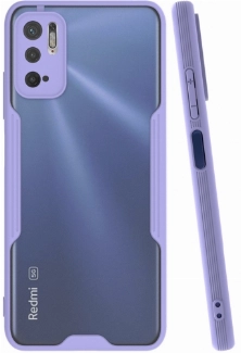 Xiaomi Redmi Note 10 5G Kılıf Renkli Silikon Kamera Lens Korumalı Şeffaf Parfe Kapak - Lila