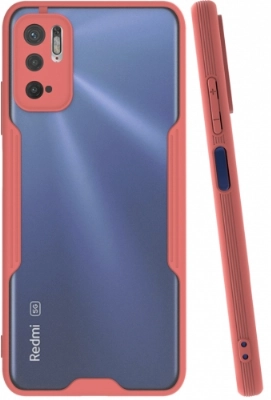 Xiaomi Redmi Note 10 5G Kılıf Renkli Silikon Kamera Lens Korumalı Şeffaf Parfe Kapak - Pembe