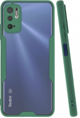 Xiaomi Redmi Note 10 5G Kılıf Renkli Silikon Kamera Lens Korumalı Şeffaf Parfe Kapak - Yeşil