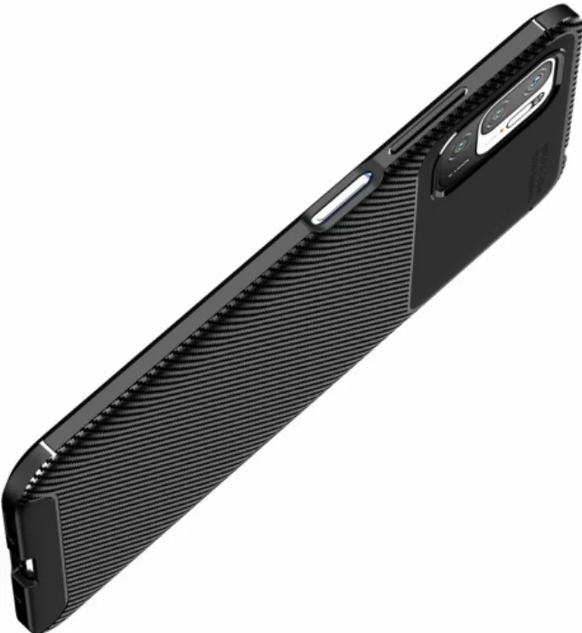 Xiaomi Redmi Note 10 5G Kılıf Karbon Serisi Mat Fiber Silikon Negro Kapak - Siyah