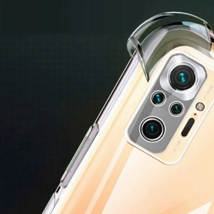 Xiaomi Redmi Note 10 Kılıf Köşe Korumalı Airbag Şeffaf Silikon Anti-Shock