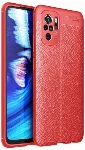 Xiaomi Redmi Note 10 Kılıf Deri Görünümlü Parmak İzi Bırakmaz Niss Silikon - Kırmızı
