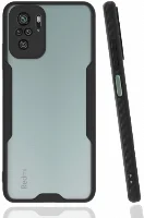 Xiaomi Redmi Note 10 Kılıf Kamera Lens Korumalı Arkası Şeffaf Silikon Kapak - Siyah