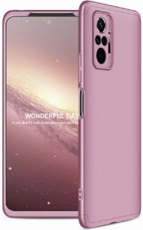 Xiaomi Redmi Note 10 Pro Kılıf 3 Parçalı 360 Tam Korumalı Rubber AYS Kapak - Rose Gold