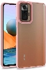 Xiaomi Redmi Note 10 Pro Kılıf Electro Silikon Renkli Flora Kapak - Rose Gold