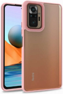 Xiaomi Redmi Note 10 Pro Kılıf Electro Silikon Renkli Flora Kapak - Rose Gold