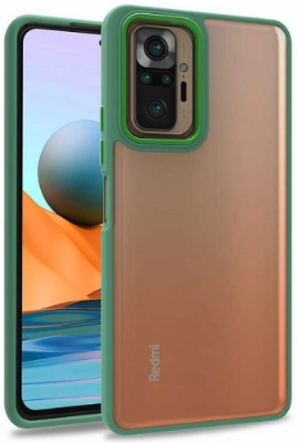 Xiaomi Redmi Note 10 Pro Kılıf Electro Silikon Renkli Flora Kapak - Yeşil