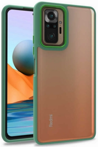 Xiaomi Redmi Note 10 Pro Kılıf Electro Silikon Renkli Flora Kapak - Yeşil