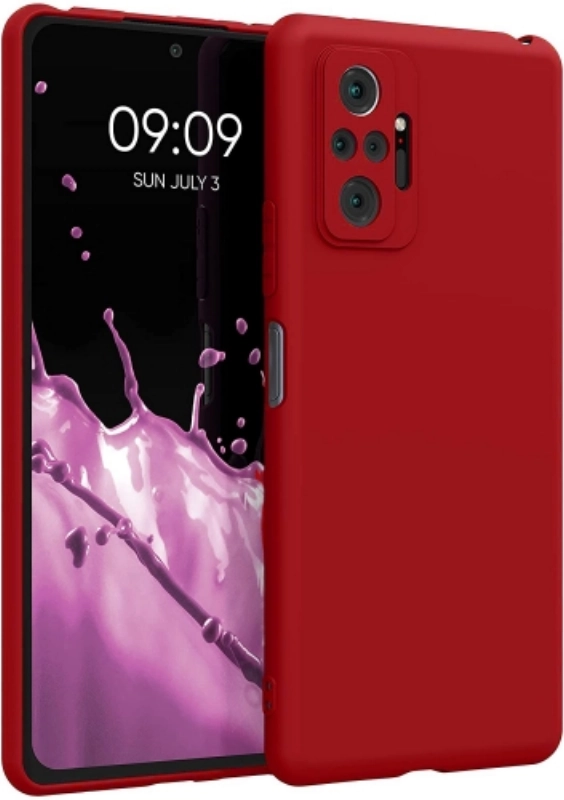 Xiaomi Redmi Note 10 Pro Kılıf İnce Soft Mat Renkli Esnek Silikon Kapak - Kırmızı