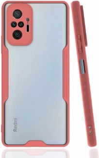 Xiaomi Redmi Note 10 Pro Kılıf Renkli Silikon Kamera Lens Korumalı Şeffaf Parfe Kapak - Pembe