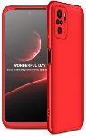 Xiaomi Redmi Note 10s Kılıf 3 Parçalı 360 Tam Korumalı Rubber AYS Kapak - Kırmızı