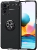 Xiaomi Redmi Note 10s Kılıf Renkli Silikon Yüzüklü Standlı Auto Focus Ravel Kapak - Siyah