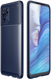 Xiaomi Redmi Note 10s Kılıf Silikon Parmak İzi Bırakmayan Karbon Soft Negro Kapak - Lacivert