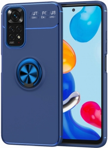 Xiaomi Redmi Note 11 5G Kılıf Renkli Silikon Yüzüklü Standlı Auto Focus Ravel Kapak - Mavi