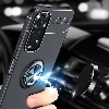 Xiaomi Redmi Note 11 5G Kılıf Renkli Silikon Yüzüklü Standlı Auto Focus Ravel Kapak - Siyah