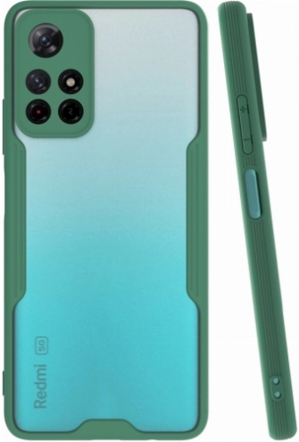 Xiaomi Redmi Note 11 5G Kılıf Renkli Silikon Kamera Lens Korumalı Şeffaf Parfe Kapak - Yeşil