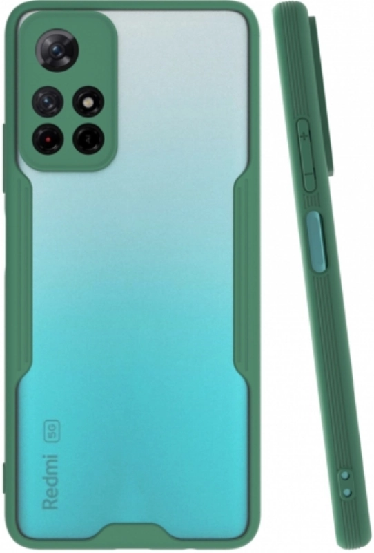 Xiaomi Redmi Note 11 5G Kılıf Renkli Silikon Kamera Lens Korumalı Şeffaf Parfe Kapak - Yeşil