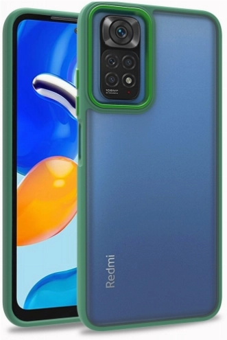 Xiaomi Redmi Note 11 Kılıf Electro Silikon Renkli Flora Kapak - Yeşil